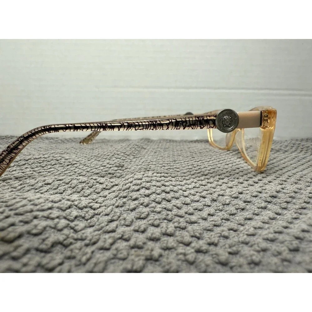Versace Eyeglasses VE 3164 990 Transparent Salmon 51MM Frames Only Authentic